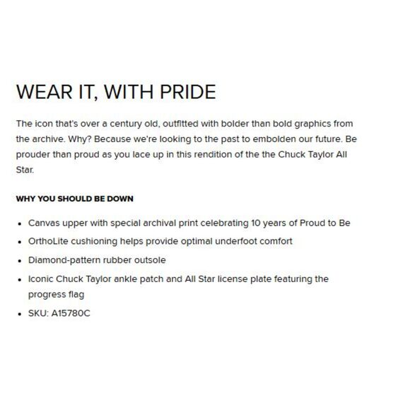 Converse Chuck Taylor All Star Pride Unisex High Top Sneakers Women's 8.5 NIB - Picture 14 of 14